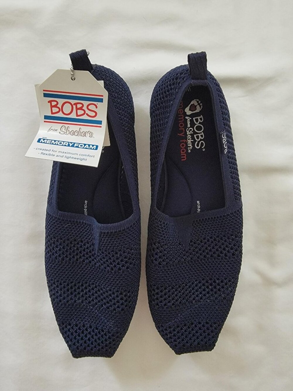 NEW BOBS from Skechers with memory foam: Womens Navy Twiggy Size 9